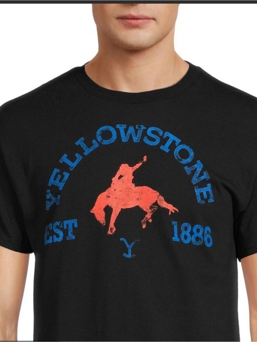Yellowstone Black Short-Sleeve Graphic Tee with Red Rodeo Print